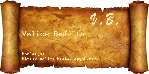 Velics Beáta névjegykártya